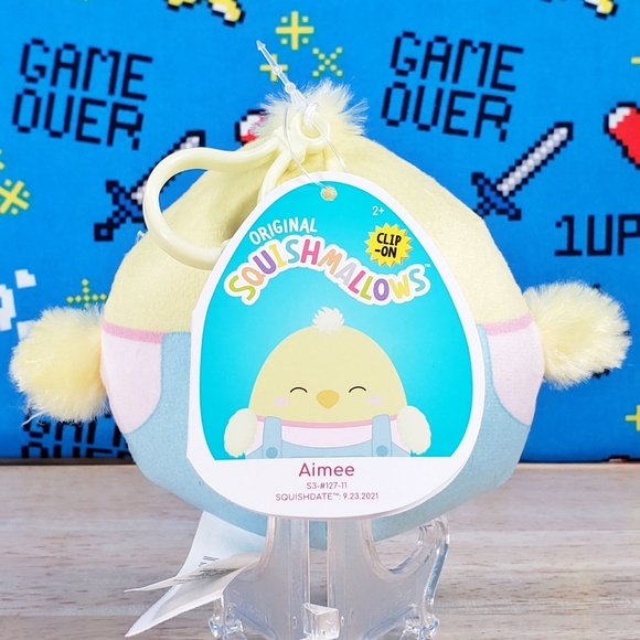 Squishmallow Aimee the Chick 3" Clip UltraSoft Easter Holiday Plush Toy NWT - Picture 4 of 12